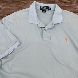 Polo RALPH LAUREN Men's LARGE Blue Golf Short Sleeve Polo‎ Shirt Casual PGA LIV